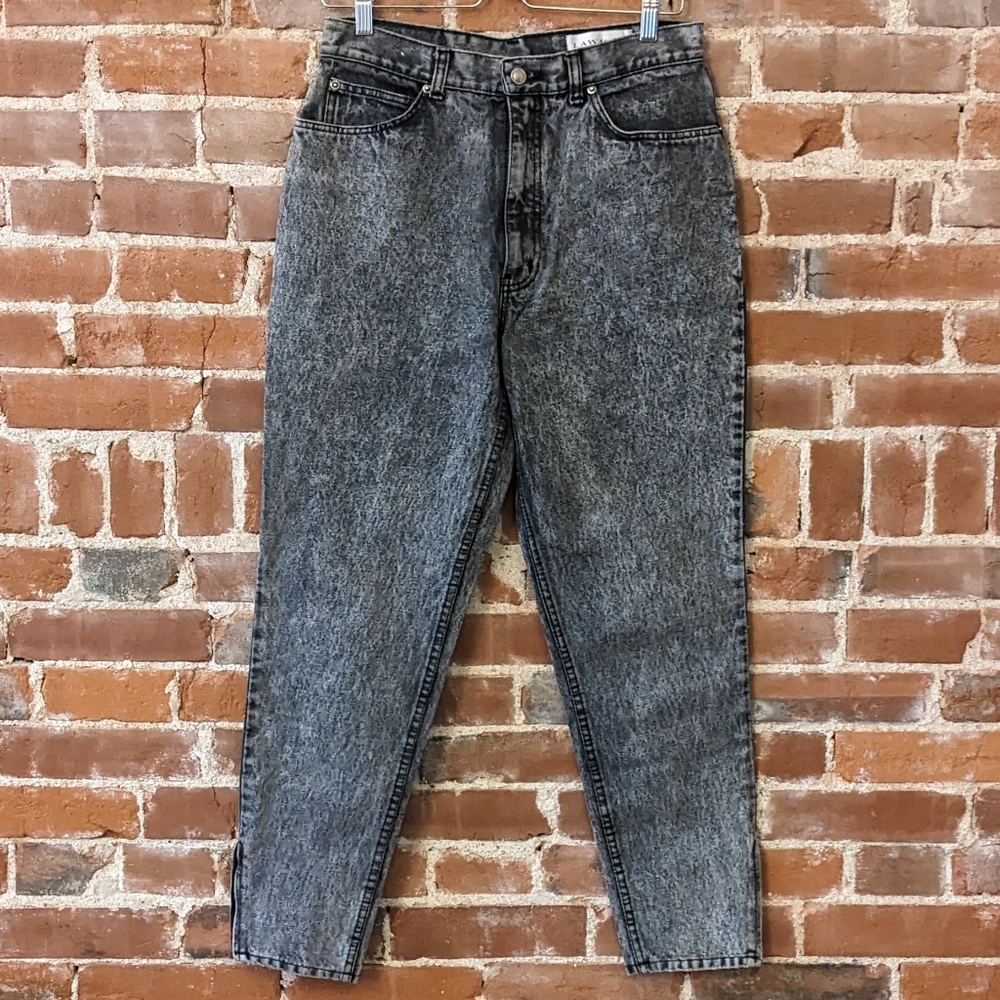 Vintage Black Acid Wash Side Zip Jeans